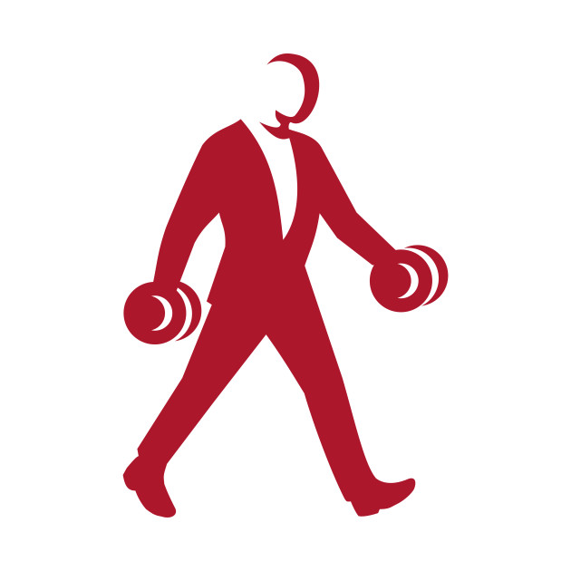 630x630 Man In Suit Walking With Dumbbell Silhouette