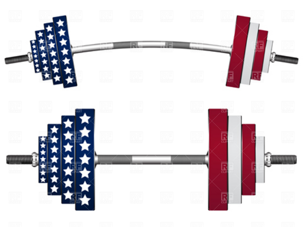 1200x900 Dumbbells With Stars And Stripes Royalty Free Vector Clip Art