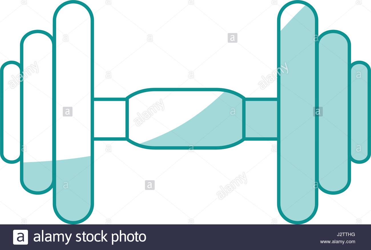 1300x878 Blue Silhouette Shading Dumbbell For Training In Gym Stock Vector