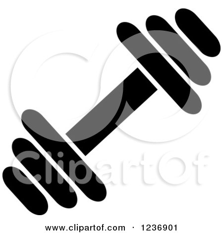 450x470 Clipart Of A Black And White Dumbbell Gym Fitness Icon