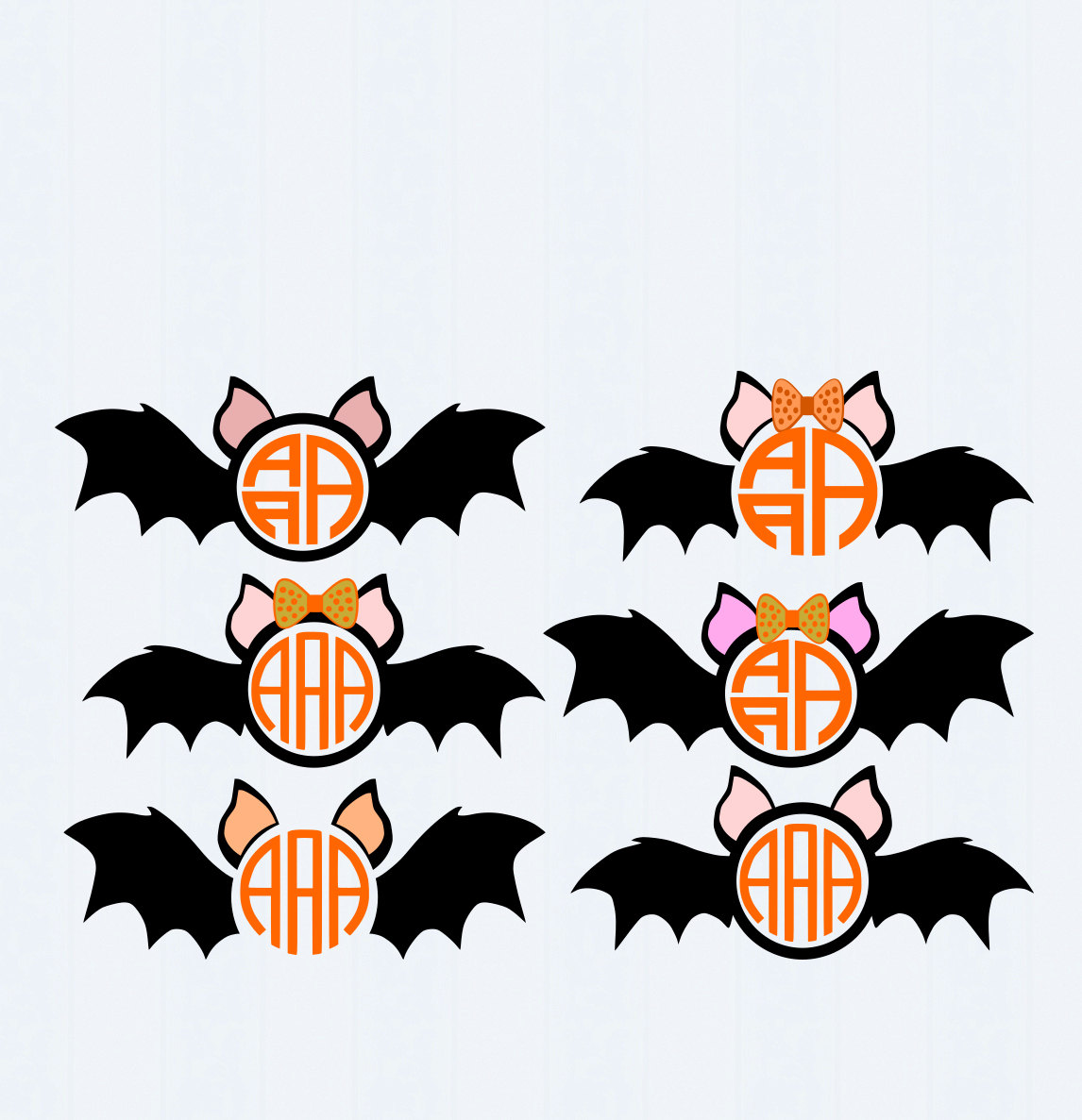 1146x1187 Halloween Bats Monogram Frames Svg Cut Files Digital Clipart
