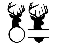 236x187 Deer Head Monogram Frame Svg Dxf File Instant Download Silhouette