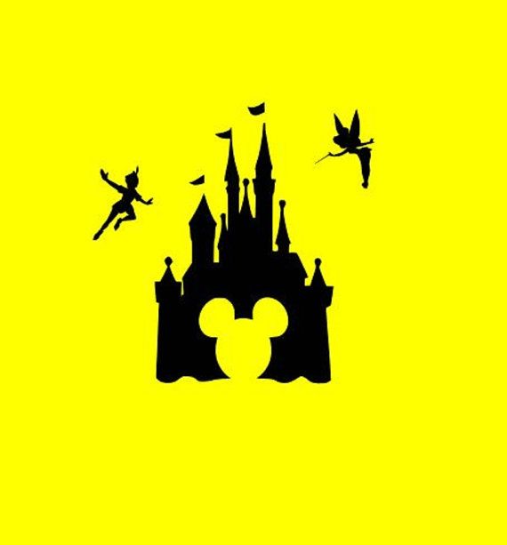 570x613 Disney Mickey Castle Svg Cutting Files Silhouette Svg, Dxf And Eps