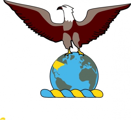 425x390 Eagle Over Globe Clip Art Vector, Free Vector Graphics