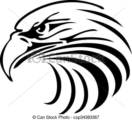 450x408 An Abstract Silhouette Of An Eagle Head Clip Art Vector