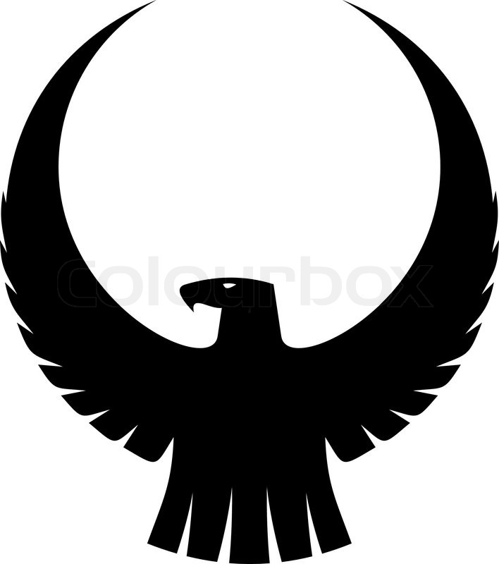 708x800 Black Silhouette Of An Imperial Eagle With Long Trailing Wing