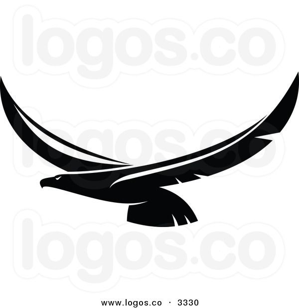 600x620 Royalty Free Vector Of A Black And White Flying Eagle Logo Logos