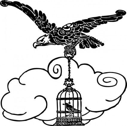 425x420 Flying Eagle Silhouette Clip Art