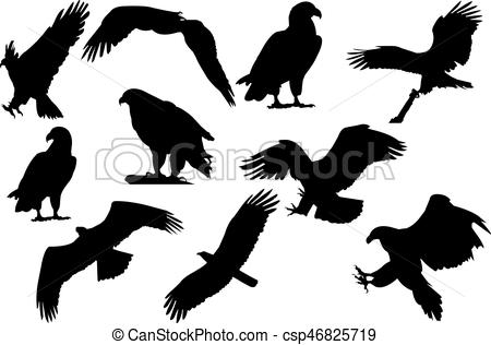 450x316 Eagle Silhouette Vector Illustration Vector Clip Art