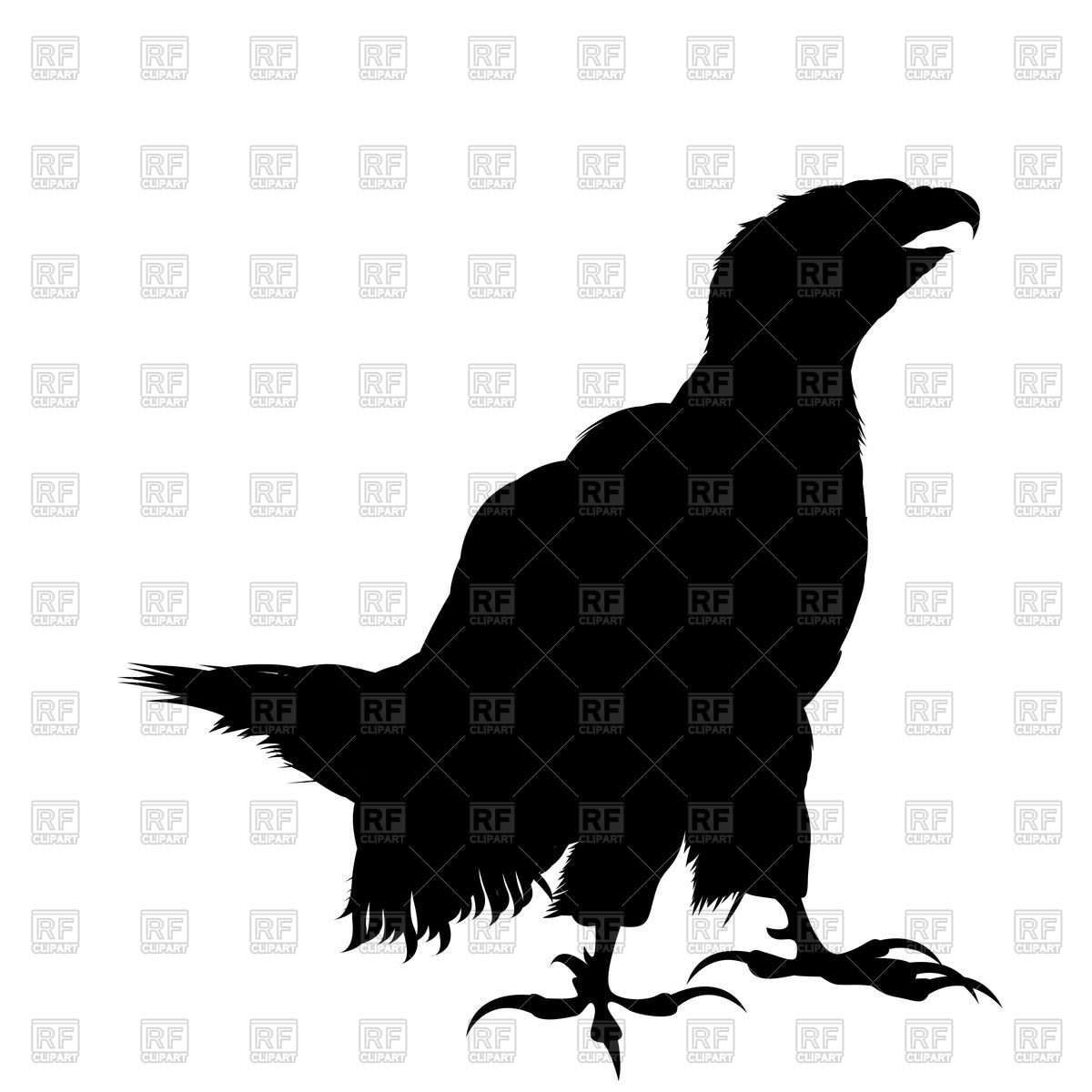 1200x1200 Standing Bald Eagle Silhouette Royalty Free Vector Clip Art Image