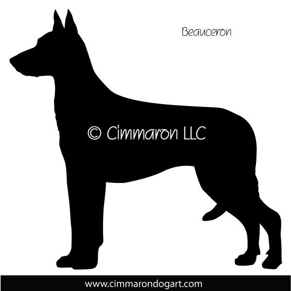 598x598 Beauceron Prick Ear Silhouette Decal