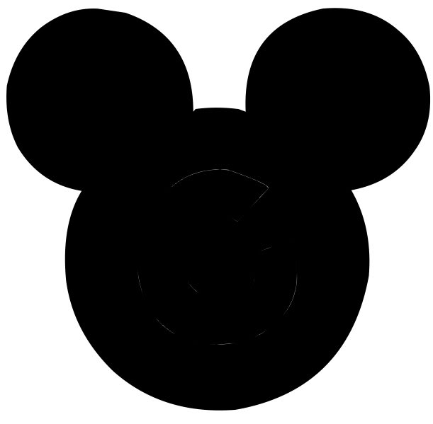611x599 Disney Character Silhouettes Mickey Head Proportion