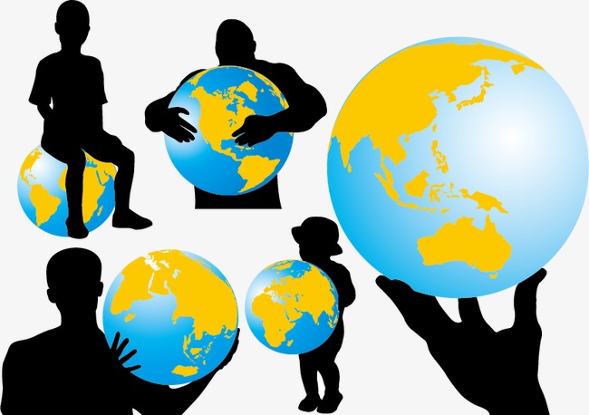 650x458 Earth And Silhouette Figures Vector Material,, Area, Silhouette