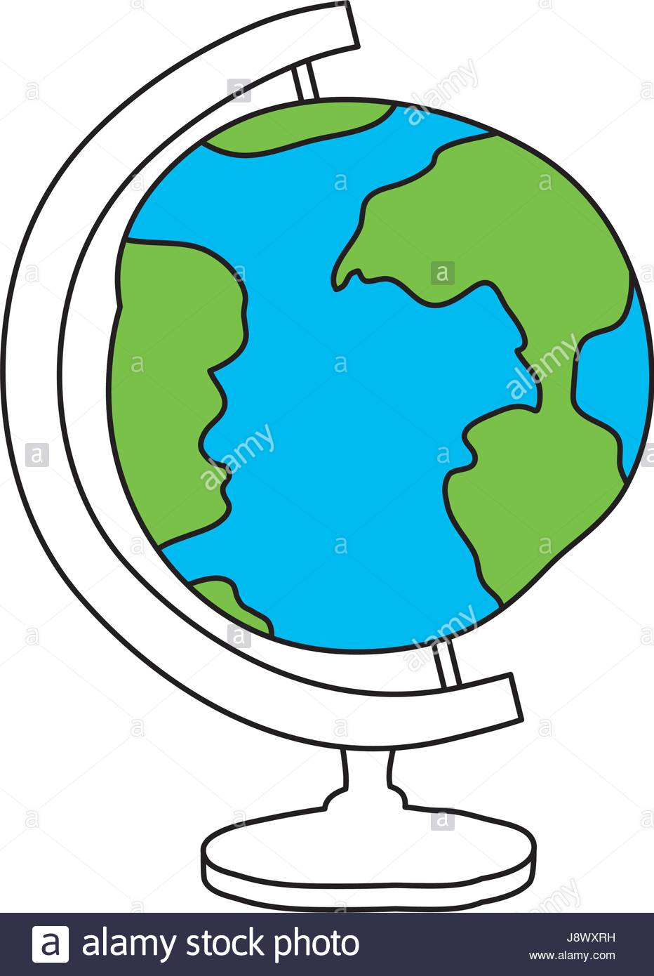 932x1390 Silhouette Color Section Of Hand Drawn Earth Globe Stock Vector