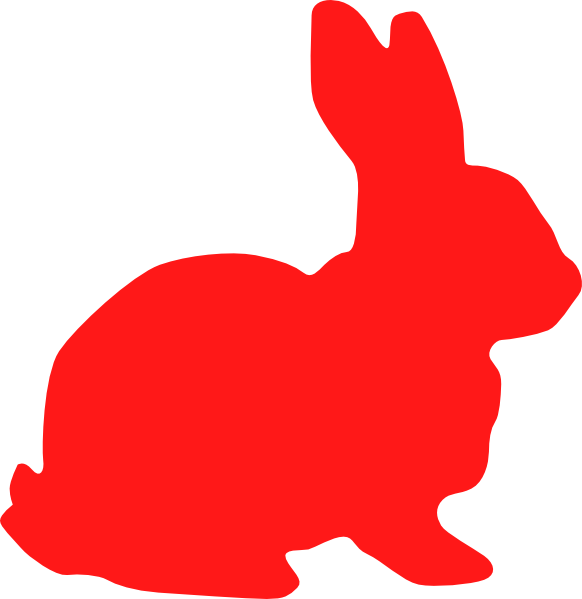 582x599 Red Bunny Silhouette Clip Art