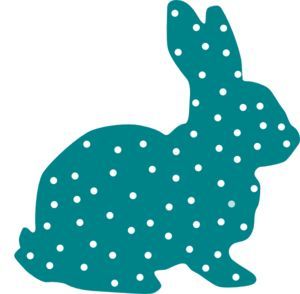 300x294 Bunny Polka Dot Silhouette Clip Art Basteln Clip