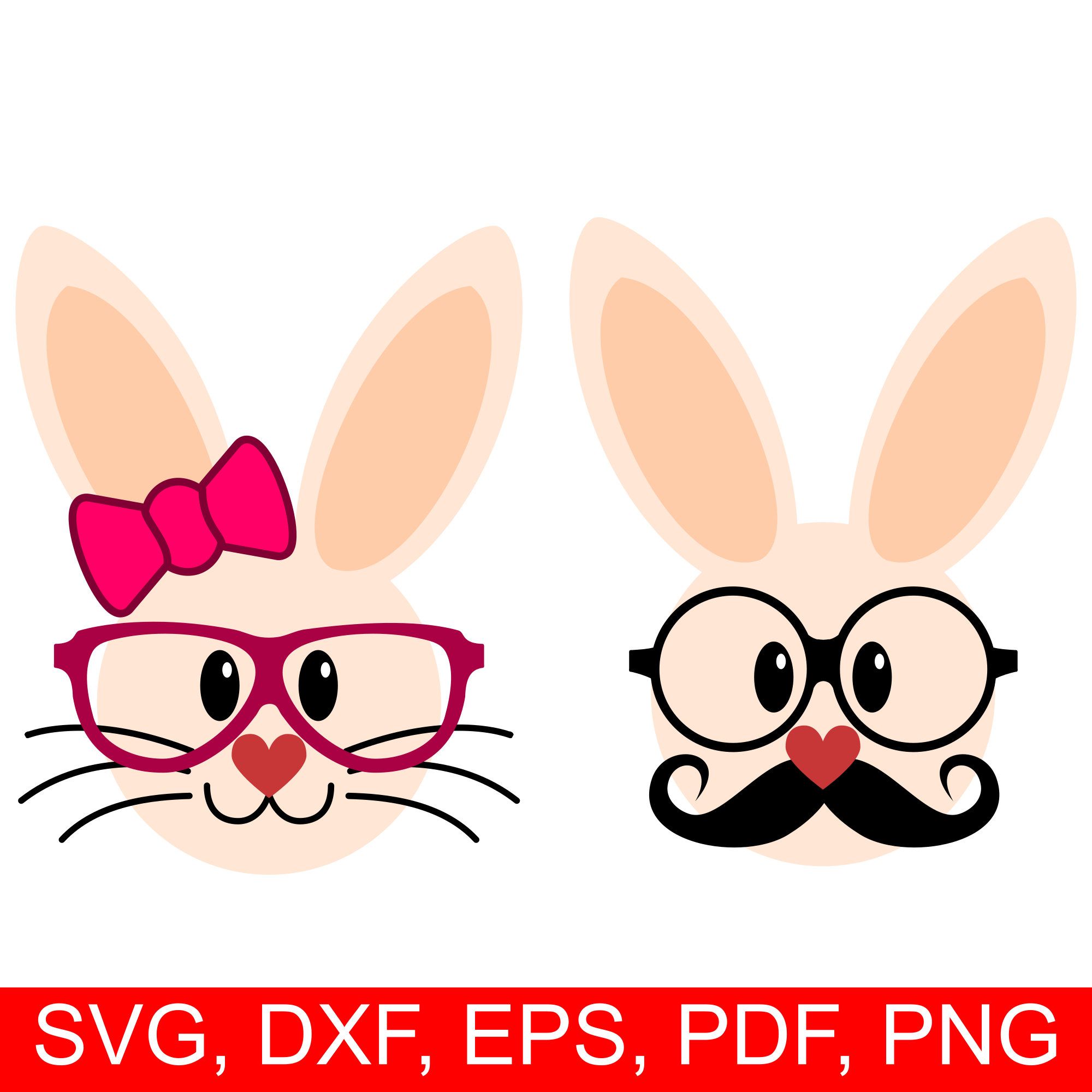 2000x2000 Miss Mr Easter Hipster Bunny Svg Files For Cricut