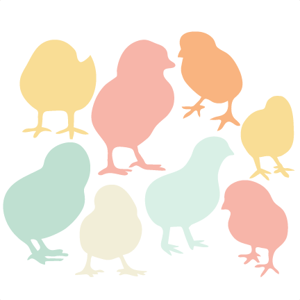 432x432 Baby Chick Silhouette Set Svg Scrapbook Title Cat Svg Cut Files