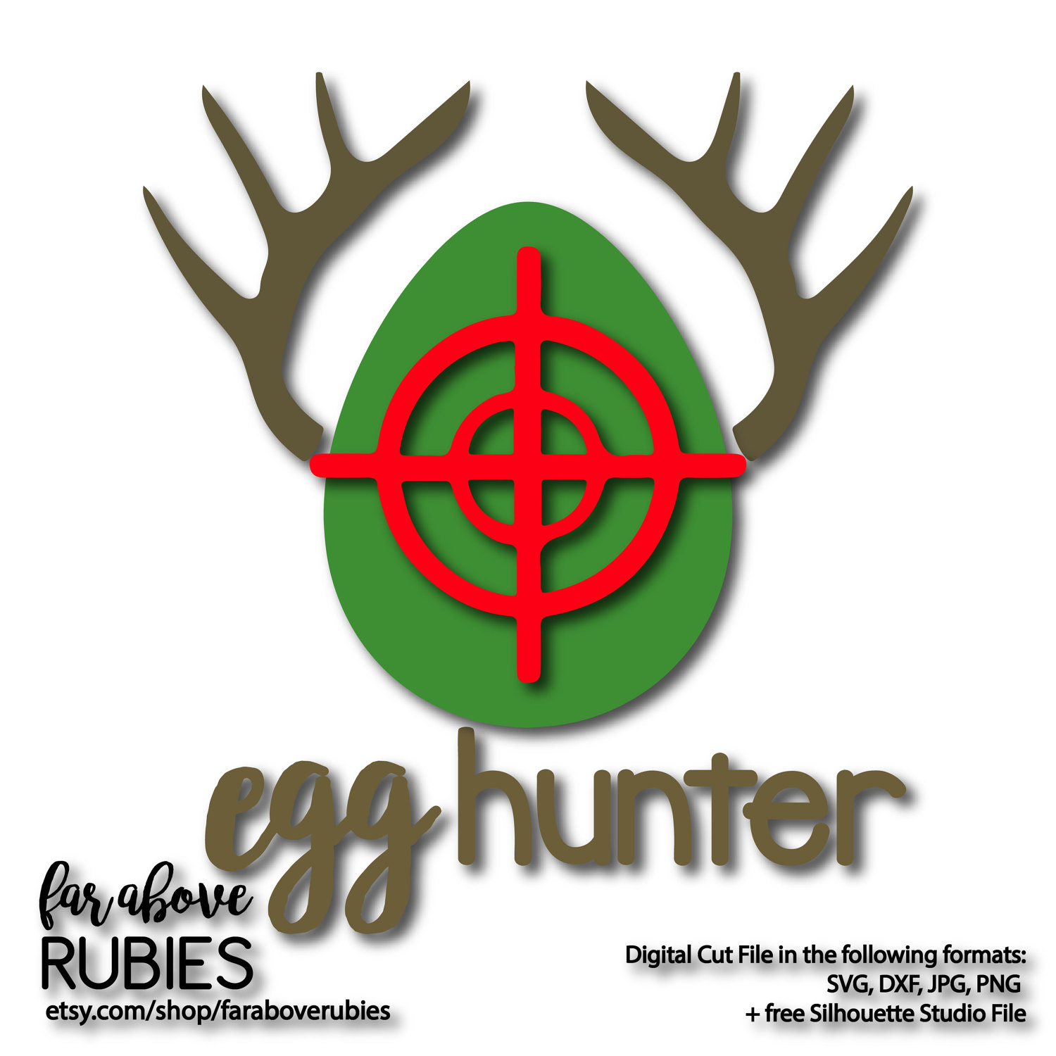 1500x1500 Egg Hunter Deer Antlers Cross Hairs Boys Easter
