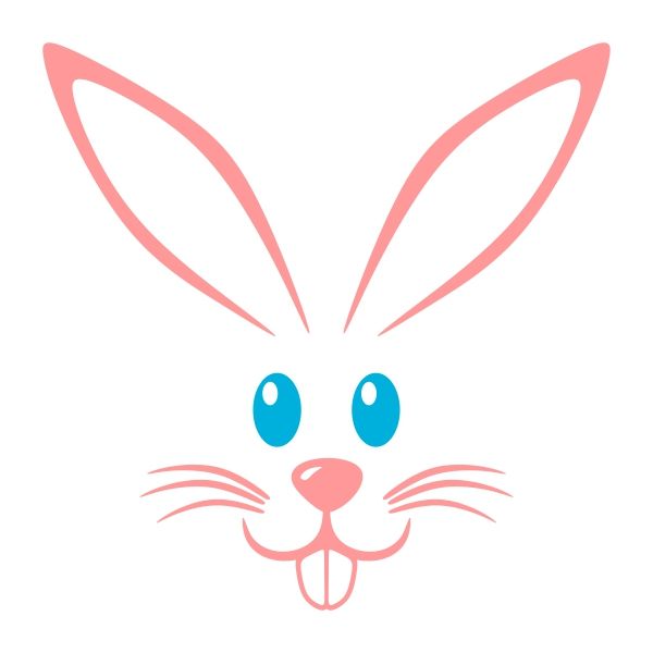 600x600 Rabbit Head Clipart Silhouette Collection