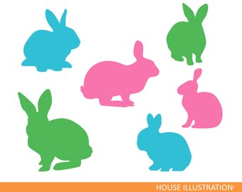 340x270 Rabbit Silhouette Etsy