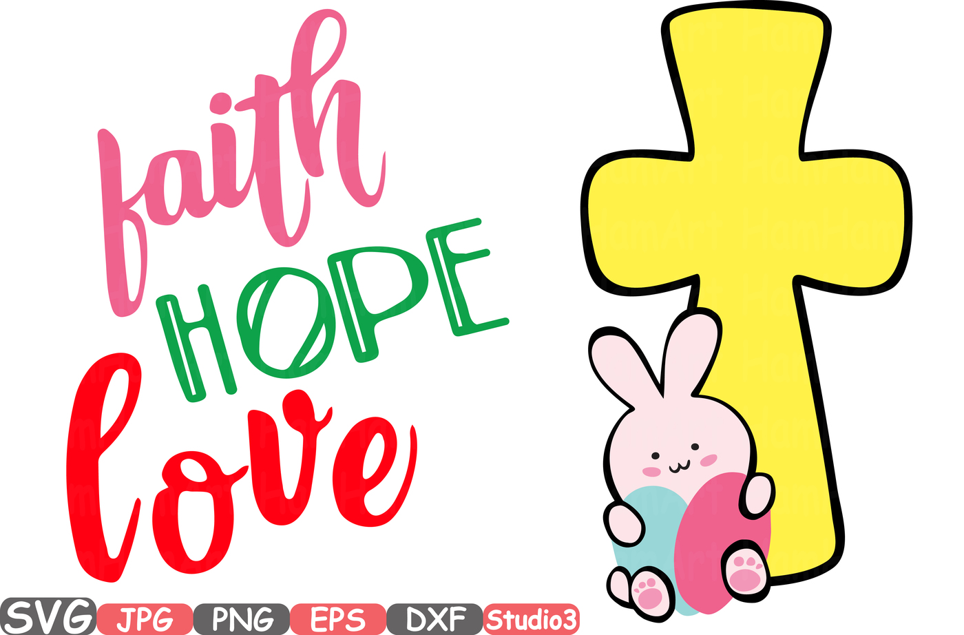 1400x922 Easter Silhouette Svg Faith Hope Love Bunny Cross Eggs 71sv By