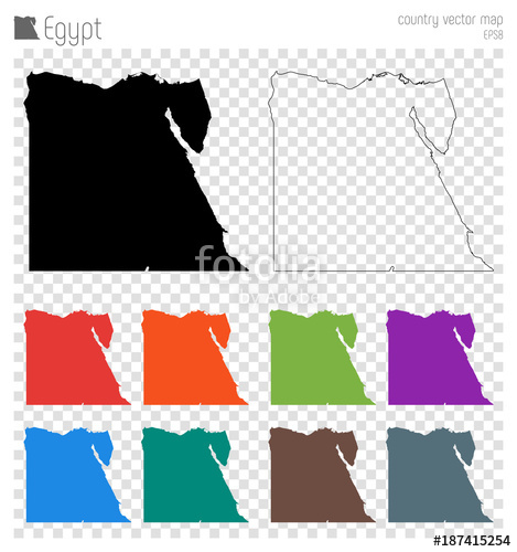 469x500 Egypt High Detailed Map. Country Silhouette Icon. Isolated Egypt