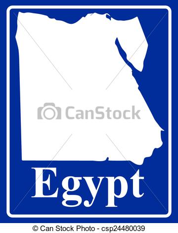 360x470 Sign As A White Silhouette Map Of Egypt With An Inscription
