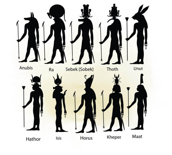 570x515 Egyptian Gods Figures Clipart Egypt Gods Graphic Art Digital