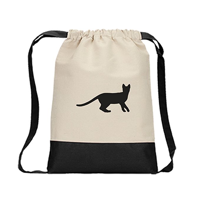679x679 Canvas Backpack Color Drawstring Egyptian Mau Cat