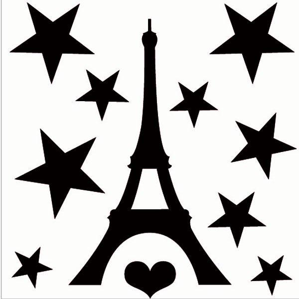 600x600 Small Black Eiffel Tower Decal Pic To See Tower