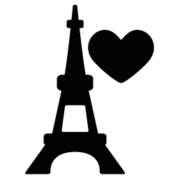 255x255 Eiffel Tower Heart Silhouette Silhouette Of Eiffel Tower Heart