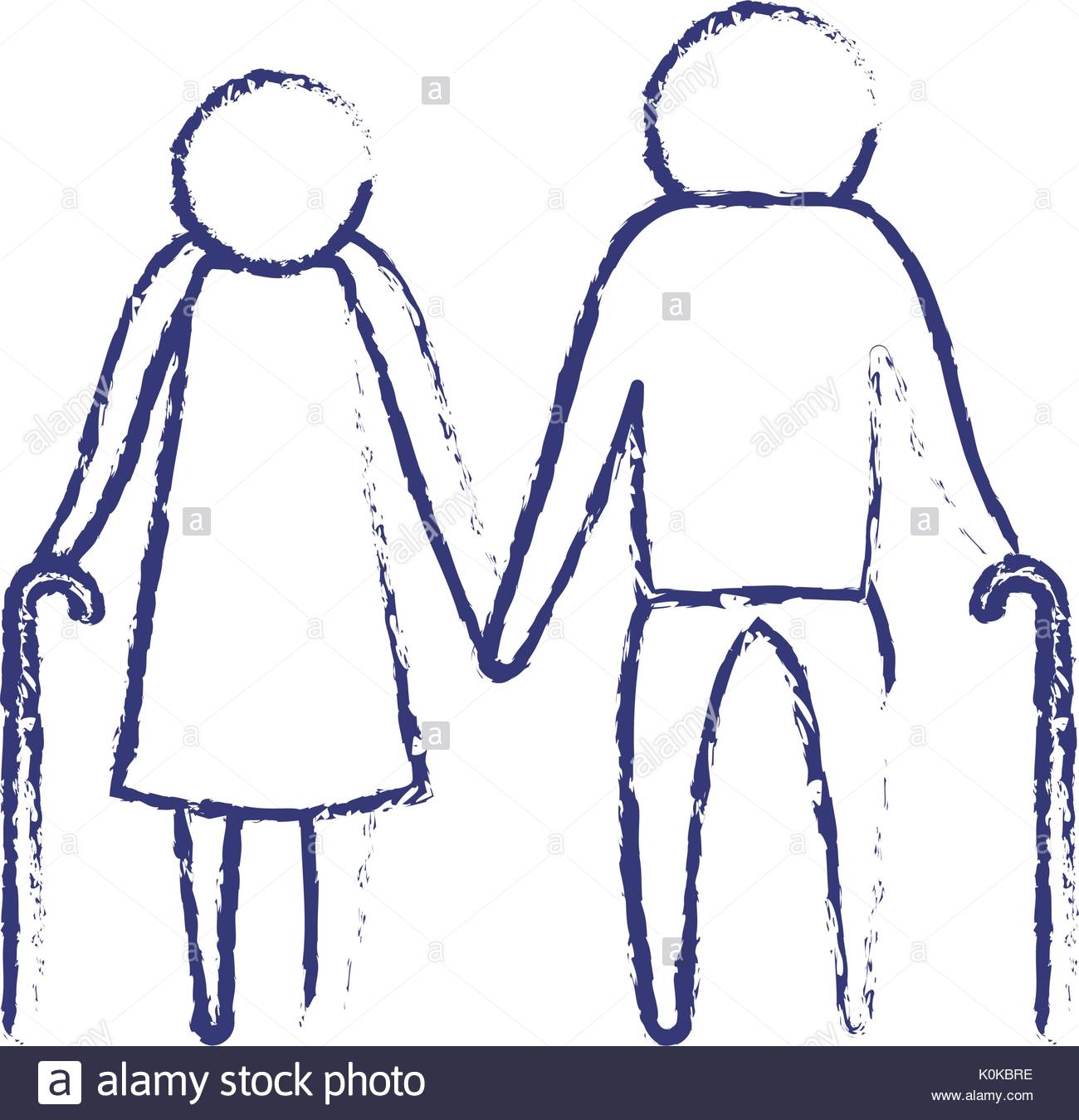 1300x1349 Blurred Blue Silhouette Of Pictogram Elderly Couple With Walking