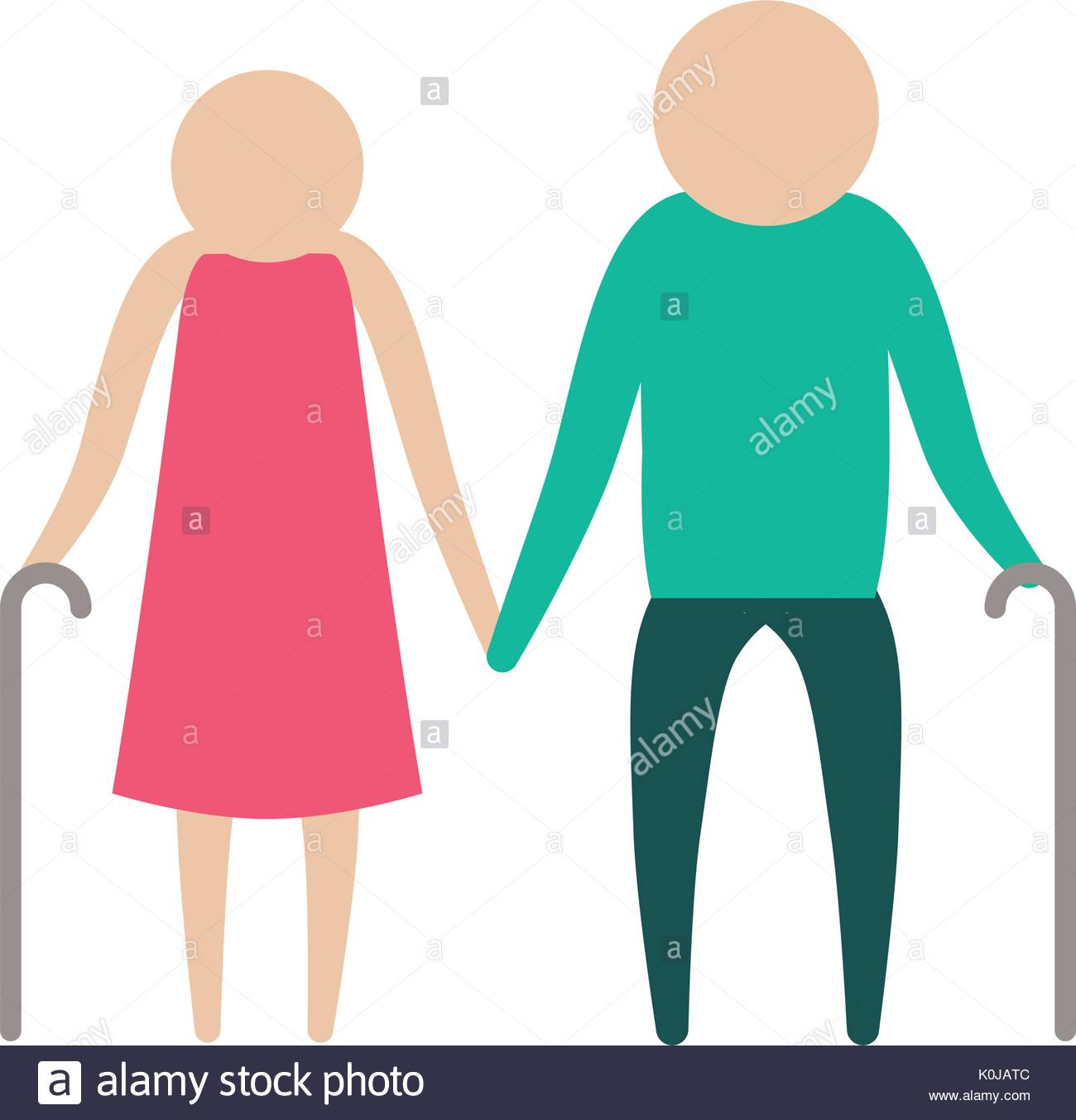 1300x1353 Color Silhouette Pictogram Elderly Couple With Walking Sticks