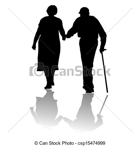 450x470 Clipart Silhouette Elderly
