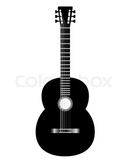 256x320 Acoustic Guitar Silhouette Stock Vector Colourbox