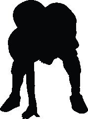 178x240 Football Player Stance Silhouette Wall Decal Cutout