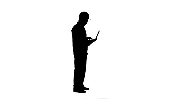 590x332 Silhouette Attractive Engineer Using Laptop Track Matte. By