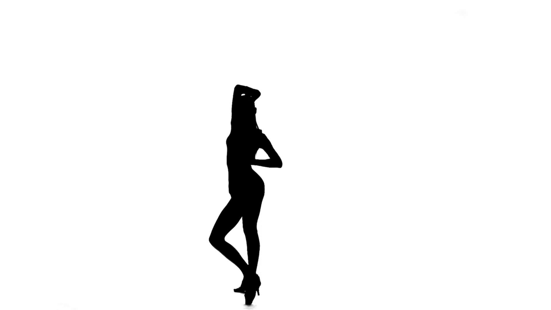 1920x1080 Elegant Female Dancer Performing Salsa, Silhouette. White