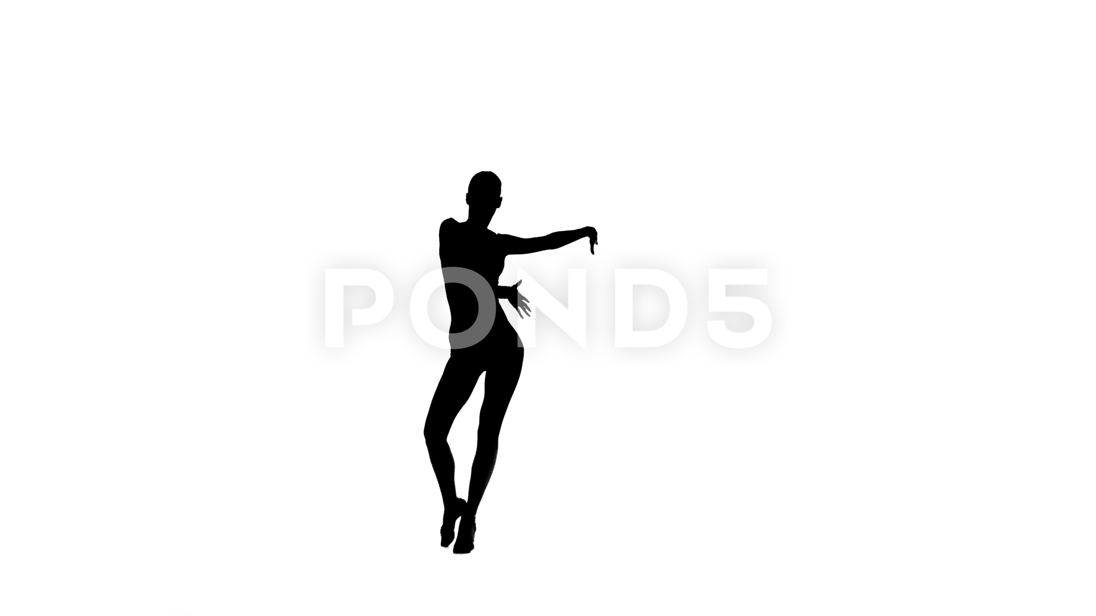 3840x2160 Elegant Female Dancer Performing Salsa In Silhouette On White