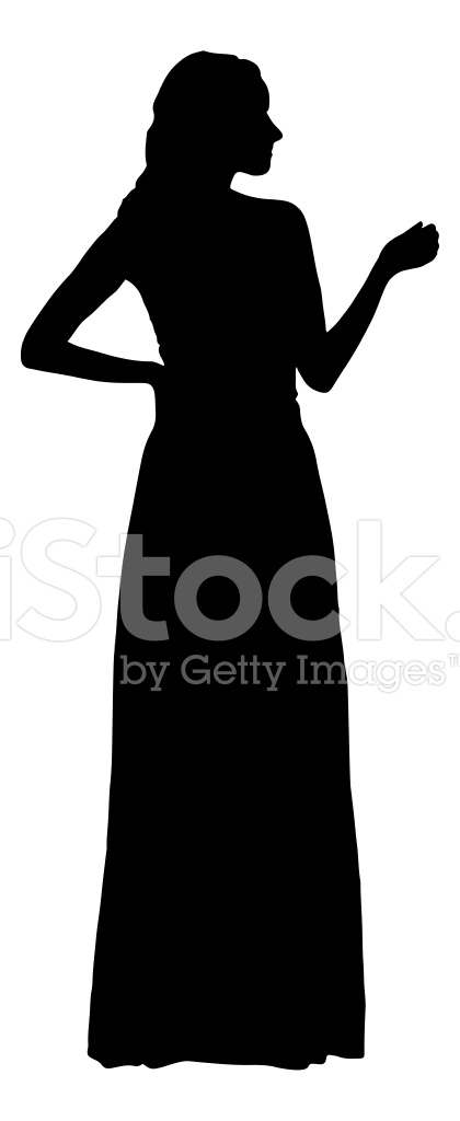 420x1024 Elegant Woman Silhouette Stock Vector