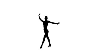 320x180 Elegant Female Dancer Performing Salsa In Silhouette On White