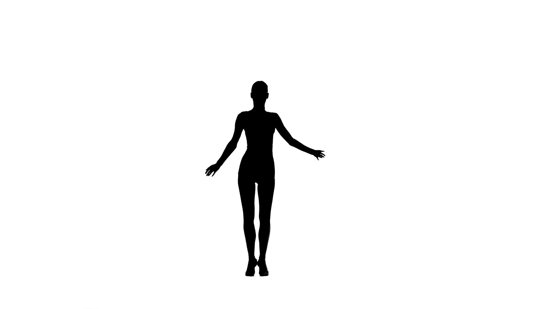1920x1080 Elegant Woman Dancer Performing Rumba In Silhouette On White