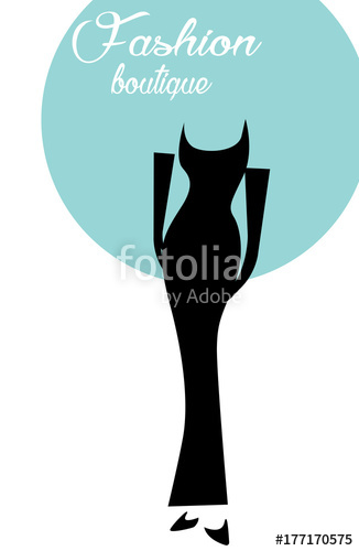 326x500 Fashion Boutique Logo With Elegant Woman Silhouette , Vector