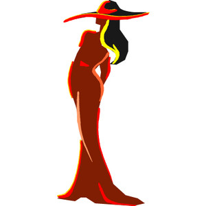 300x300 Free Elegant Woman Silhouette Clipart