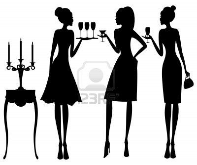 400x334 Vector Illustration Of Three Young Elegant Women