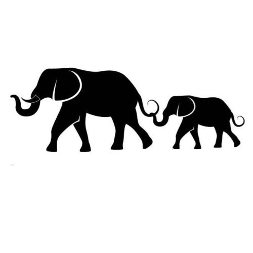 500x500 Elephant Family Silhouette Car Decal Sticker Ebay