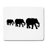 190x190 Elephant Family, Silhouettes. By Christine Krahl Spreadshirt