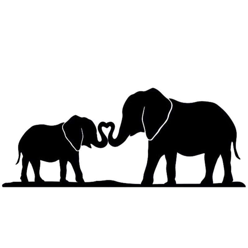 800x800 Mother And Baby Elephant Silhouette