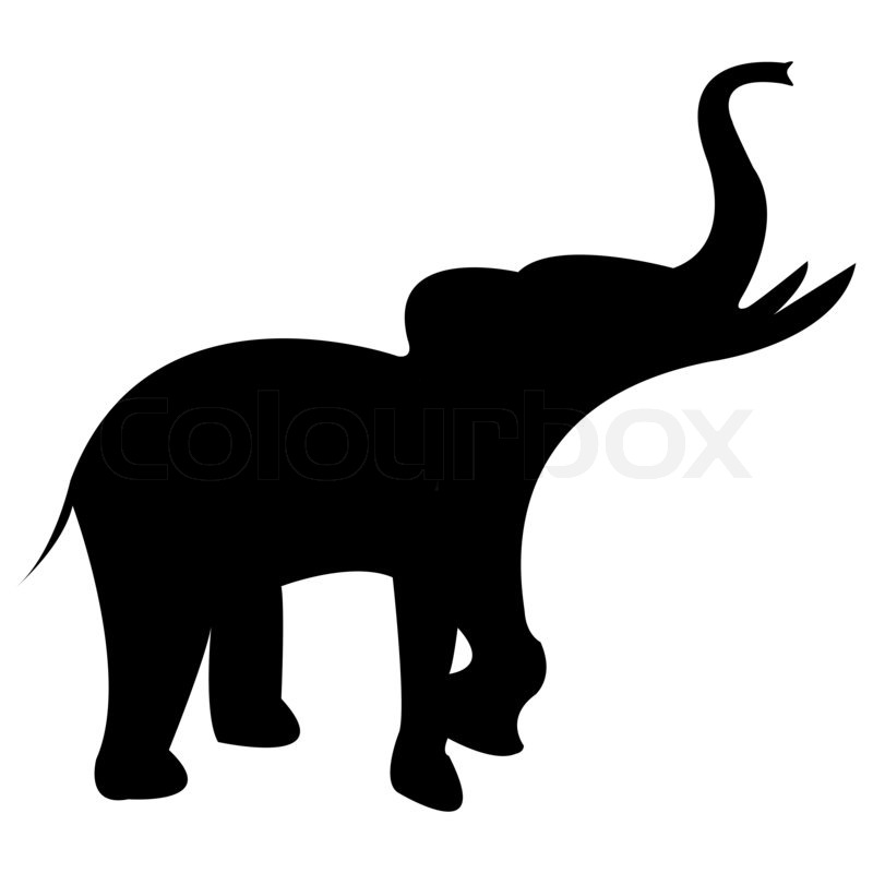 800x800 Elephant Black Silhouette Isolated On White Background, Abstract